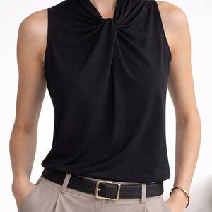 Tommy Hilfiger Black Sleeveless Twist-Front Top